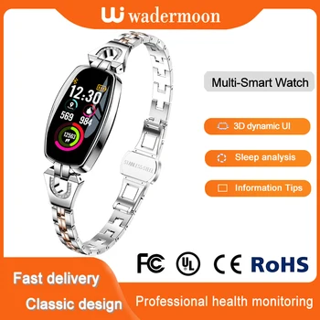 

Fashion Women Sports Watch Waterproof Smartbracelet Sleep ECG Blood Pressure Smartband Oxygen Wristband 3D dynamic UI Screen