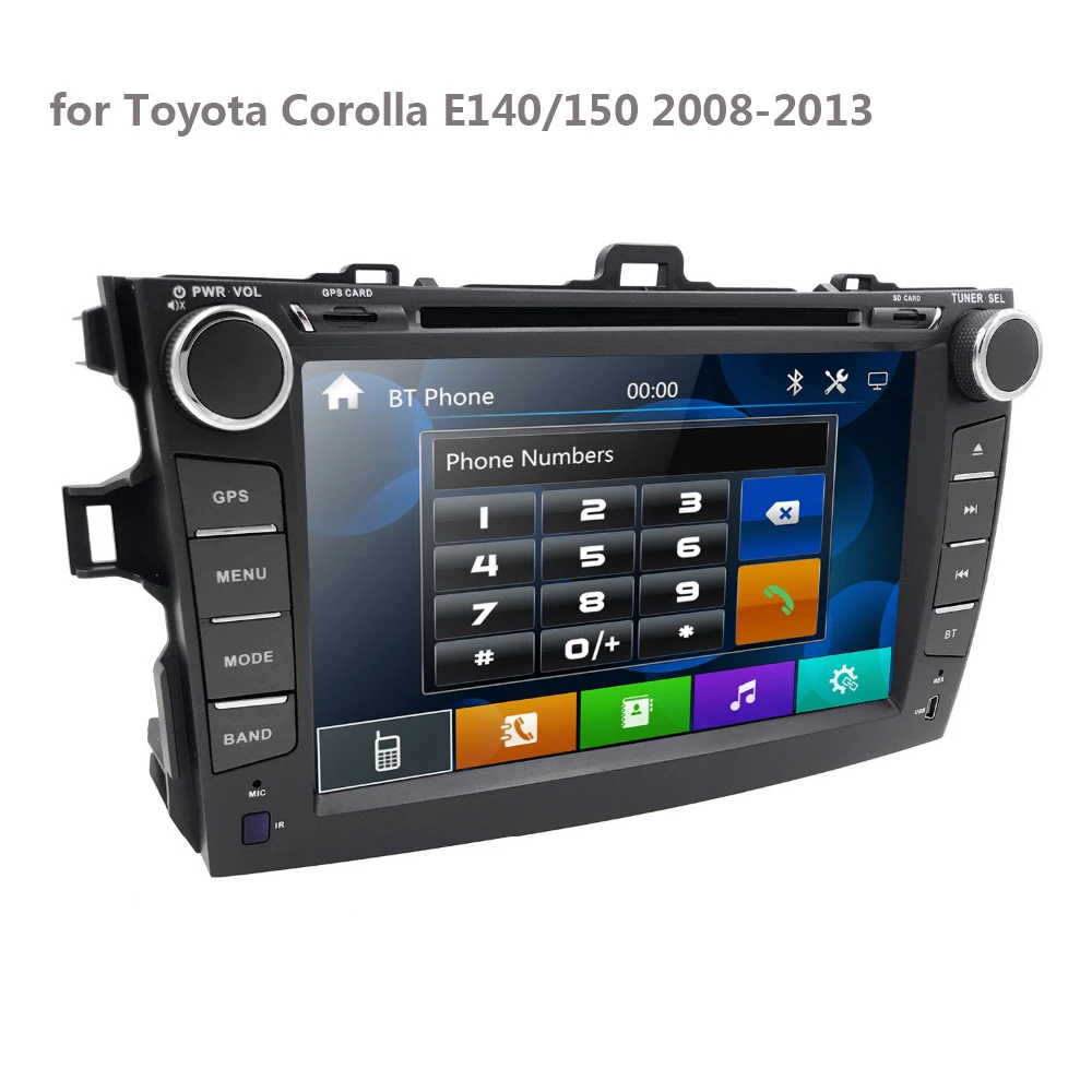 Автомобильный мультимедийный плеер Mp5 8 дюймов 2 DIN для Toyota Corolla E140/150 2008 2009 2010 2011 2012