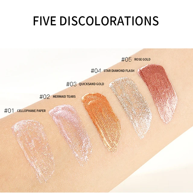 5 Colors Liquid Quicksand Eyeshadow Waterproof Band Glitter Pearlescent Luminous Cosmetics For Women Sparkles Eyeshadow Makeup 5