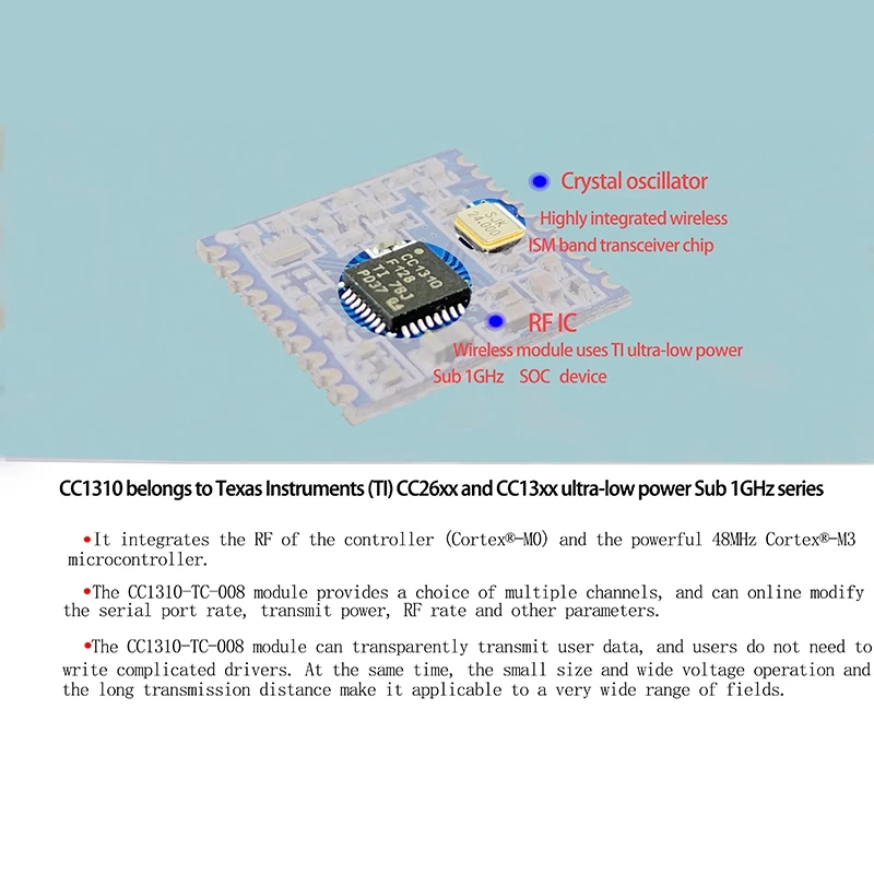 CC1310TR4 433Mhz Sub 1G Wireless Rf Module Factory Data Transmission 433Mhz CC1310 Rf Module