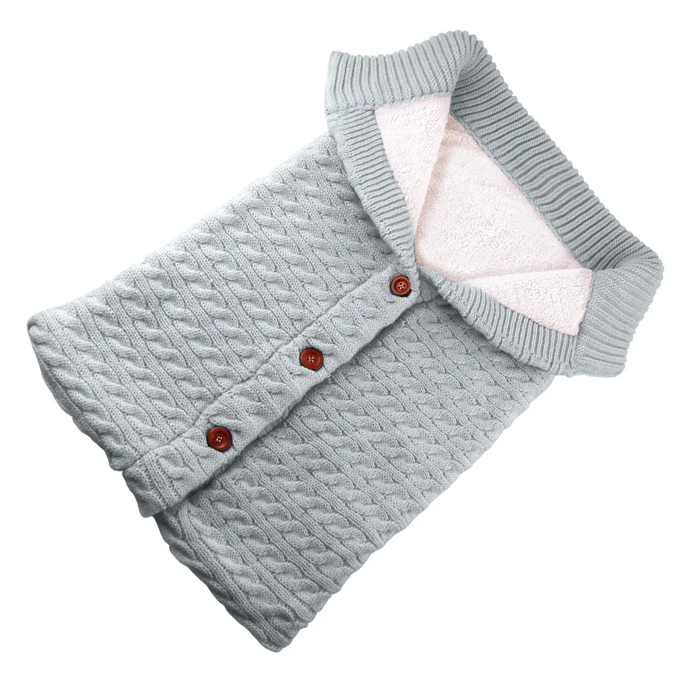 Детское одеяло для новорожденных мягкий спальный мешок Хлопковый вязаный