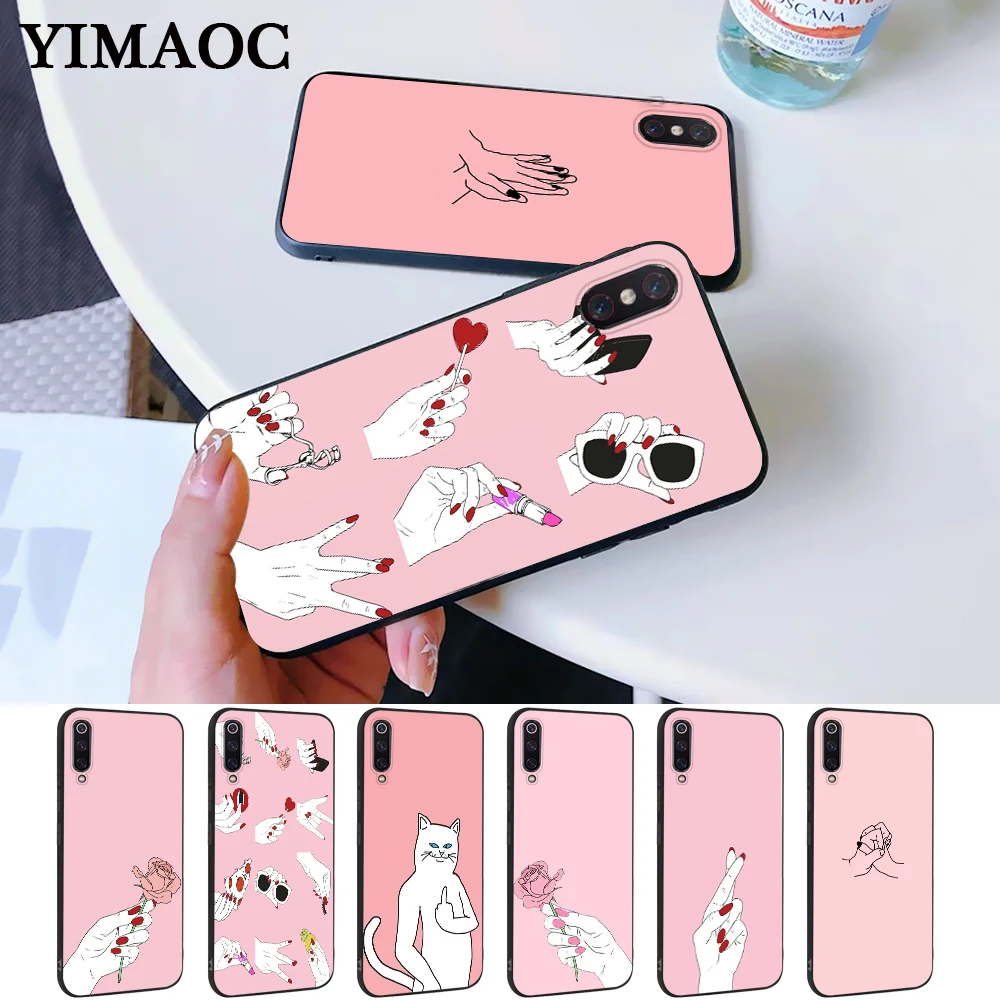 Розовый силиконовый чехол для Xiaomi 6 8 9 SE A1 A2 A3 Lite F1 Mix 2S MAX 3 9T Pro CC9E CC9 |