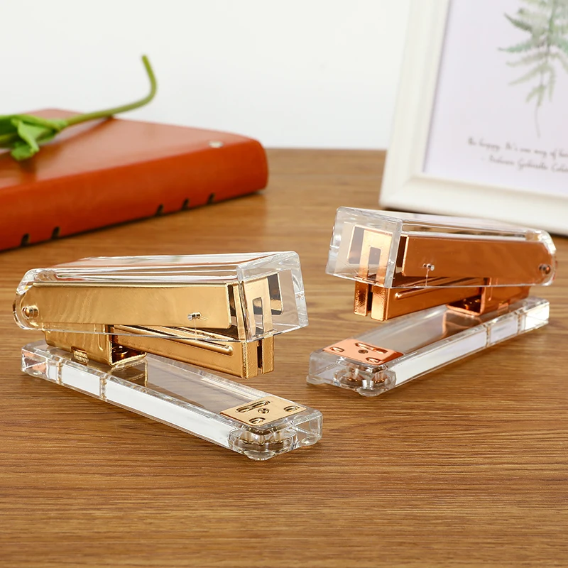 

New Luxury Rose Gold Gold Stapler 24/6 26/6 Staples Edition Metal Manual Staplers Office Binding School Stationery Supplies