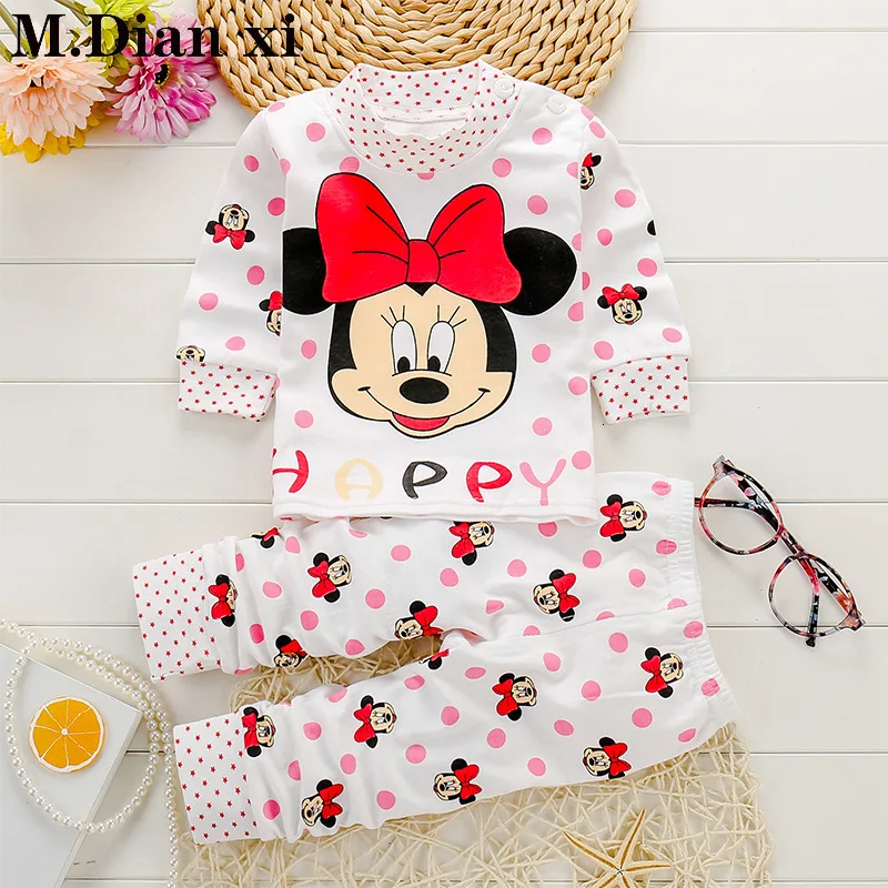 

Children's Spring and Autumn Children's Sets Girls Minnie Long Sleeve Pants Cotton Home Service Two-piece Children's Clothes