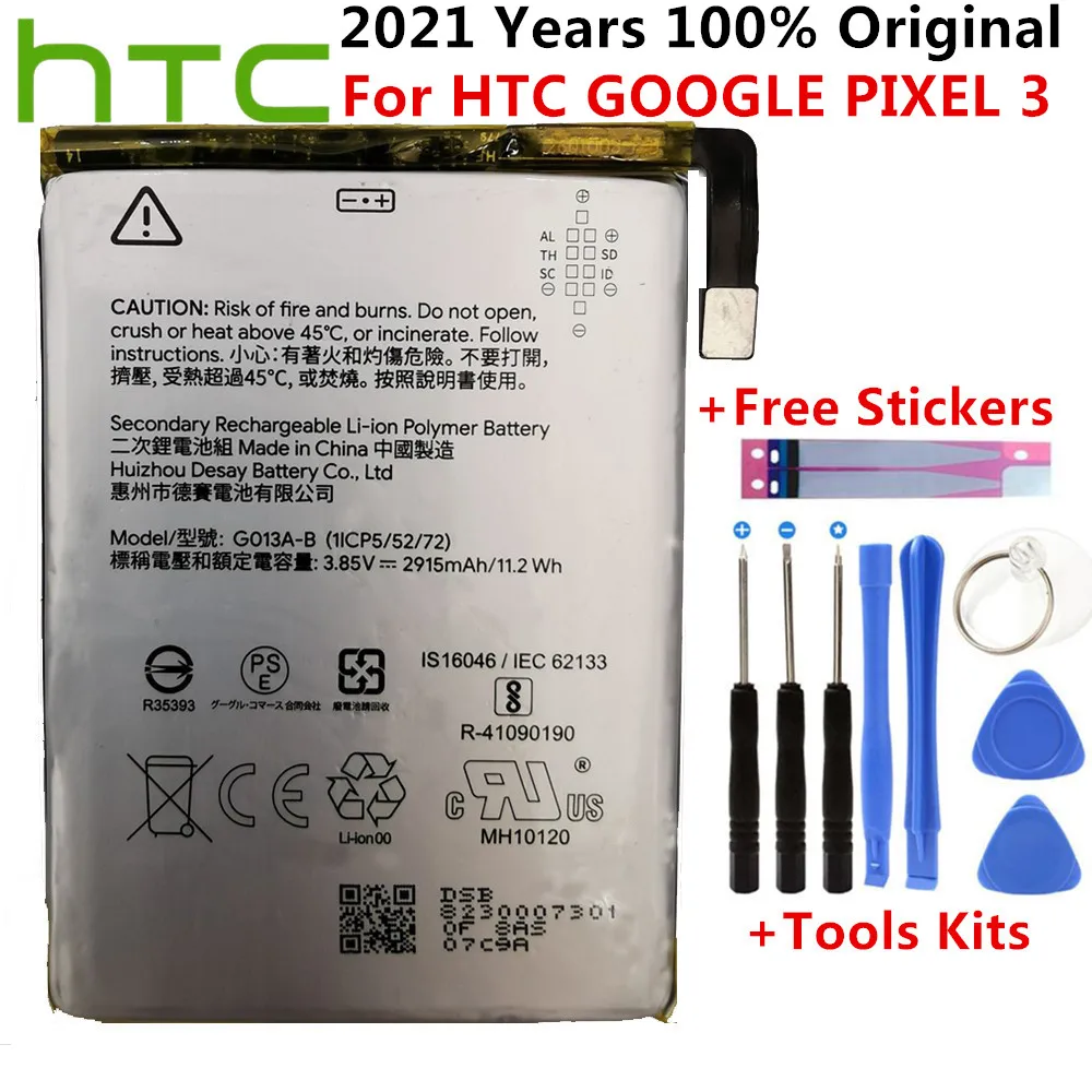 Аккумулятор G013A-B 2915 мАч для телефона HTC GOOGLE PIXEL 3 G013B G013A последняя продукция