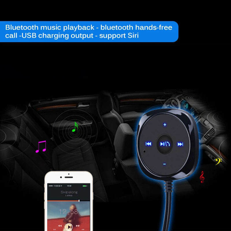 Onever cargador USB manos libres para de coche, Base magnética, Bluetooth, Kit MP3 de 3,5mm, adaptador receptor de música y auxiliar Bluetooth de coche| - AliExpress