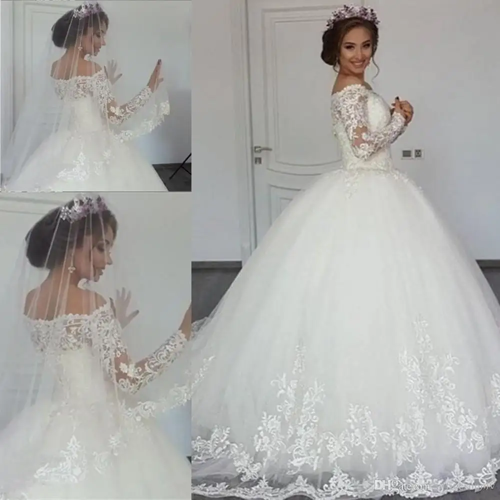 ANGELSBRIDEP бальное платье с длинным рукавом свадебные платья Robe de mariee роскошная