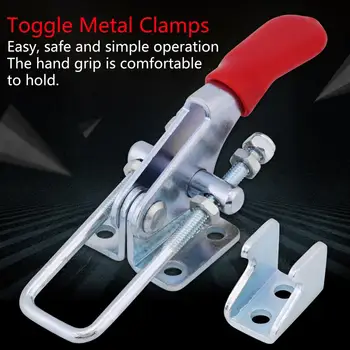 

4PCS Latch Type Toggle Clamps Metal Holding Capacity Hand Tool Latch Clamp 163kg/360lbs GH-40323