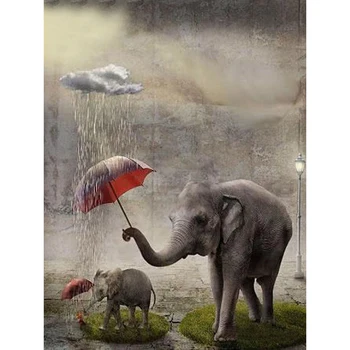 

Full Square Drill/round Diamond 5d Diy Diamond Painting Elephant Rhinestone Diamond Embroidery Animal Mosaic Kit Home Decor