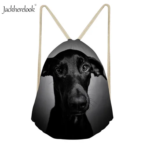 Jackhereook унисекс 3D темно-черная собака шаблон шнурок Сумка милая серая итальянская борзая дизайн рюкзак живое хранение для домашних животных мешок - Цвет: Y0817Z3