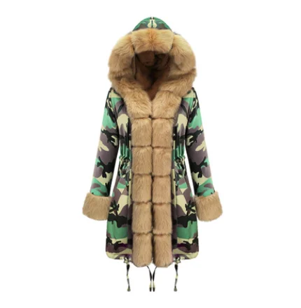 new fashion winter jacket women Imitation fur collar loose long parkas big fur outerwear - Цвет: Style 6