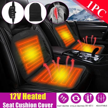

Max 60 Degree 12V Car Fast Heated & Adjustable Black Car Electric Heated Seat Winter Pad Cushions Auto Covers Warm Accessories