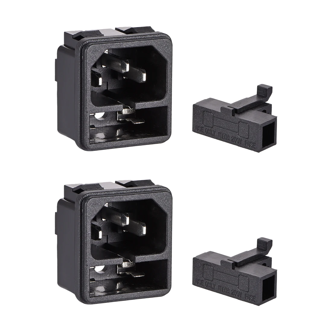

uxcell Panel Mount Plug Adapter AC 250V 3 Pins IEC Inlet Module Plug Power Connector Socket Straight C14-2pcs