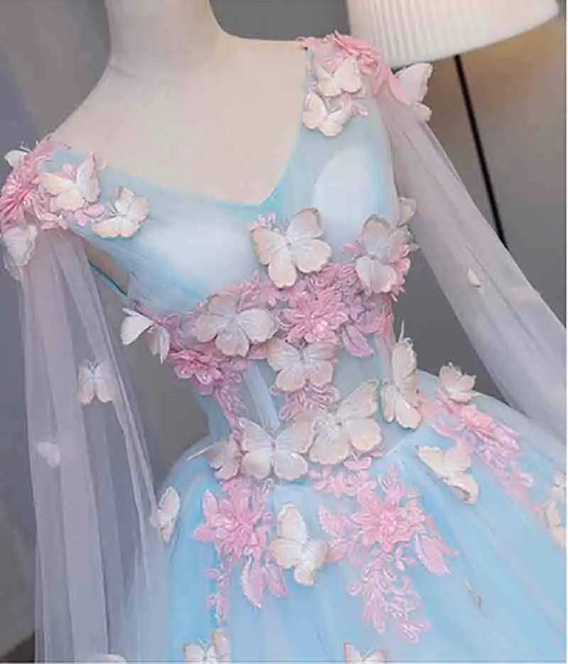 

N Large Size 5xl Blue Evening Party Dress Luxury V-neck Wedding Bridal Formal Princess Dress Ball Gown Birthday Gift For Lady