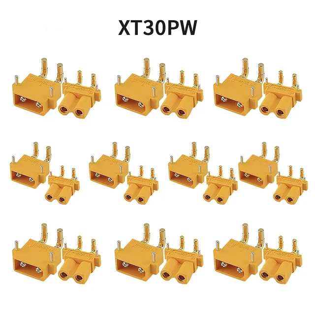 10 Pairs Amass XT30 XT30PW Plug Connector Male and female Upgraded Female & Male Heat Shrink Gold Plated For FPV RC Drone Parts