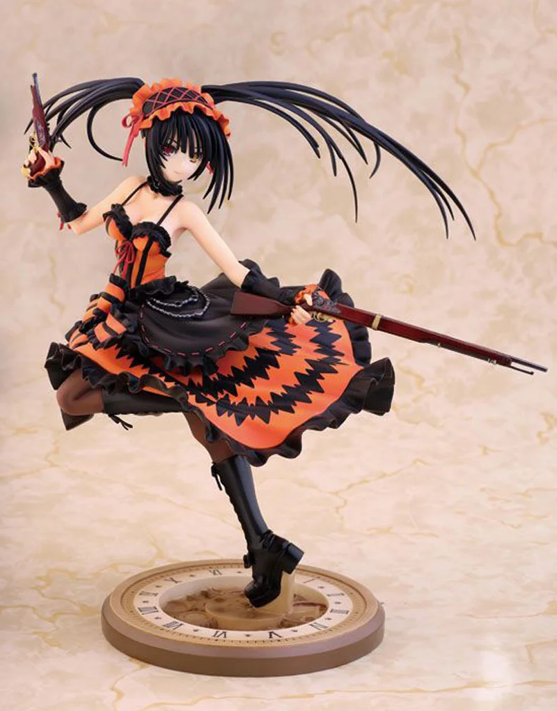 

21cm Sexy Japan Anime Date Alive Action Figure Nightmare Tokisaki Kurumi With Pistol Collection Kids Gift Figureine Doll Model