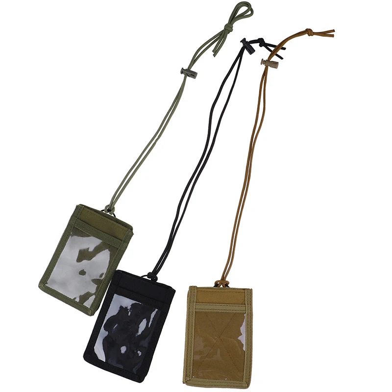 ID Card Holder Army Tactical Case Patch Neck Lanyard 1pc