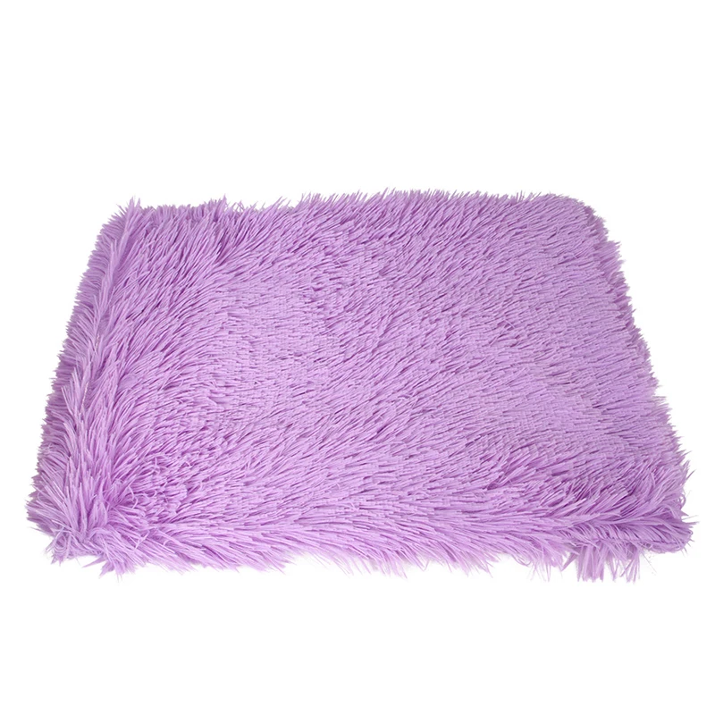 Пушистое длинное плюшевое мягкое одеяло для домашних животных, зимний коврик для собак и кошек, теплый спальный матрас для маленьких собак, кошек, коралловый флис, товары для домашних животных - Цвет: Light Purple