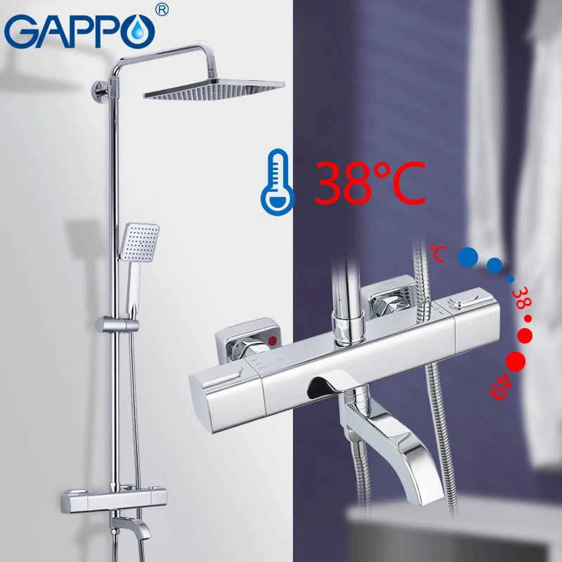 Смесители для душа GAPPO термостатическая дождевая Душевая система ванной комнаты