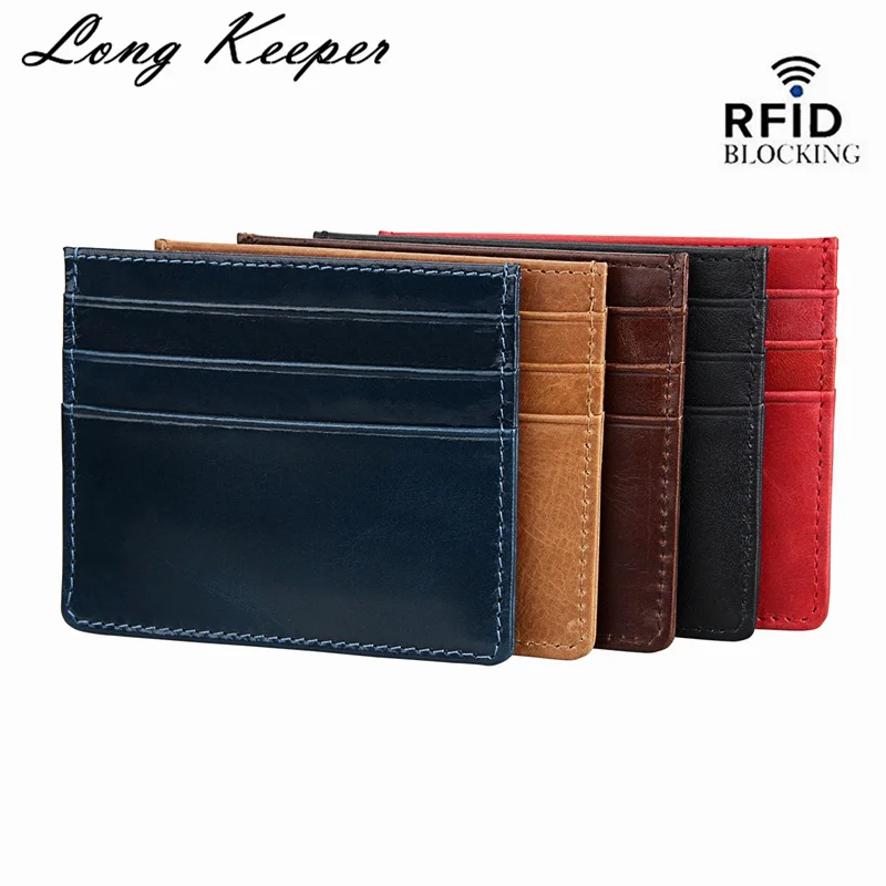 Модный женский супер тонкий кредитный RFID держатель для карт женская натуральная