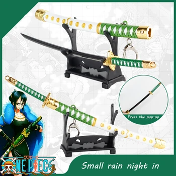 

ONE PIECE Bouncing knif Sword Keychain ONE PIECE Roronoa Zoro Tashigi Trafalgar Law Famous knife Weapons Props
