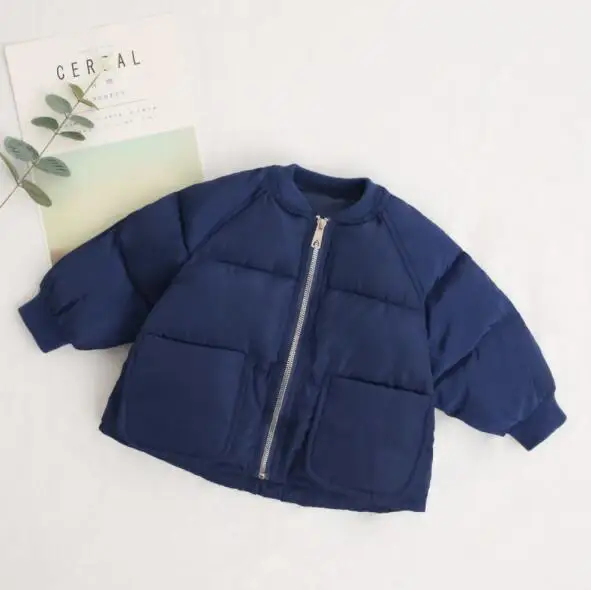 Girls Winter Jackets Kids Coat Children Jacket Kids Warm Bread Outewear Boys Tops Parkas Down Jacket Girl Casual Autumn Parkas - Цвет: Синий