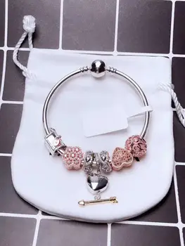 

Quality Original 1:1 100%925 Sterling Silver Heart Bracelet Free Shipping