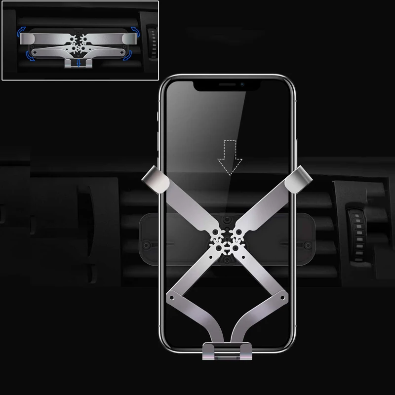 Universal Grip Car Mount Alloy Gravity Phone Holder Stand Bracket For Samsung Phone Accessories