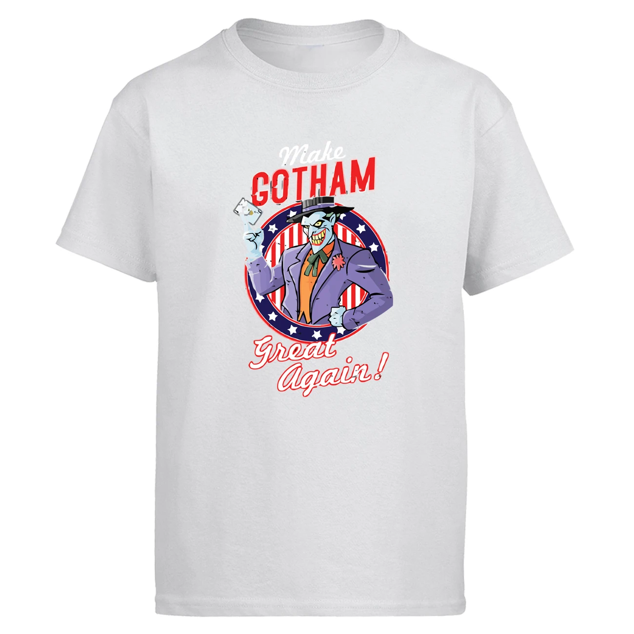 Джокер Make gotham Great Again Футболка мужская злодей черная футболка Eric Border летние топы хлопок Круглый вырез короткий рукав Футболка