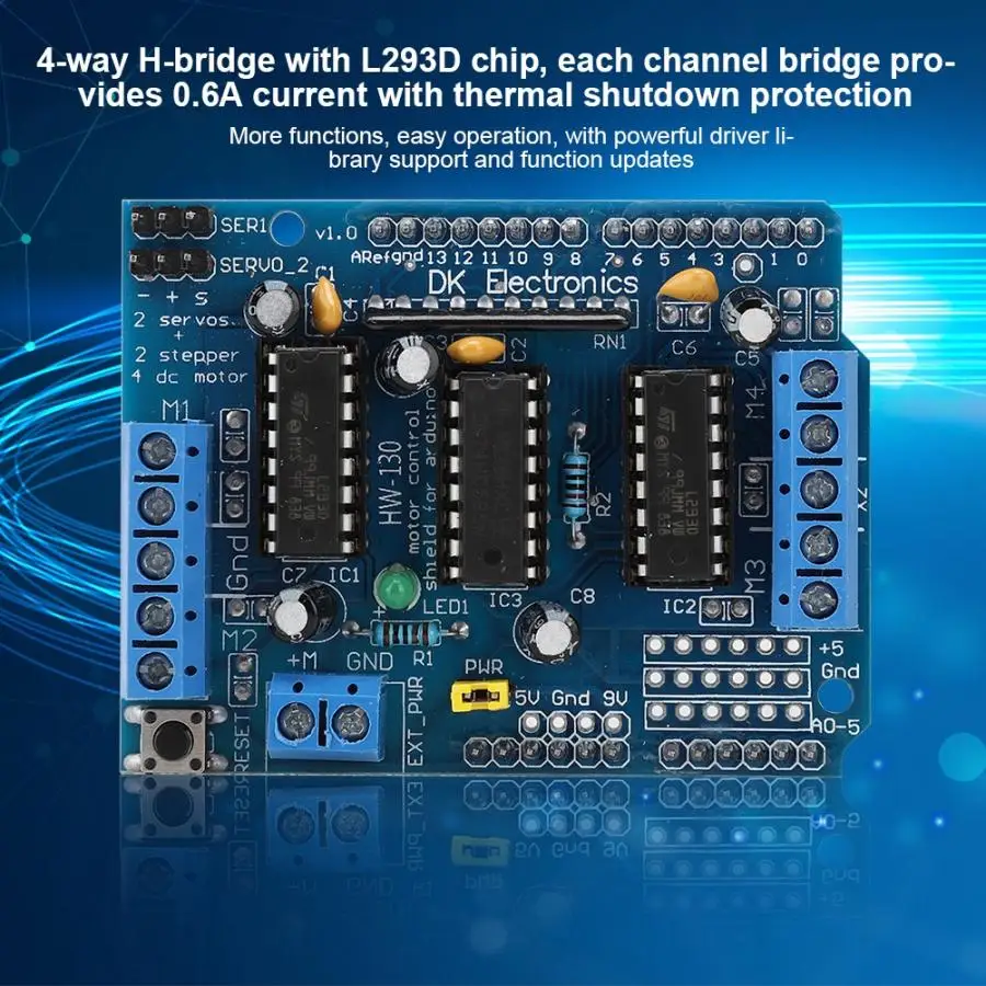 Мульти функциональный мотор драйвер Плата расширения модуль для Arduino/Arduino Mega 2560