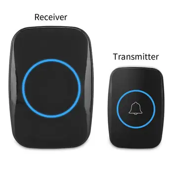 

Home Wireless Doorbell Music LED Doorbell Outdoor 1 Transmitter Indoor 1 Receiver 300m Remote Control EU Plug sonnette sans fil