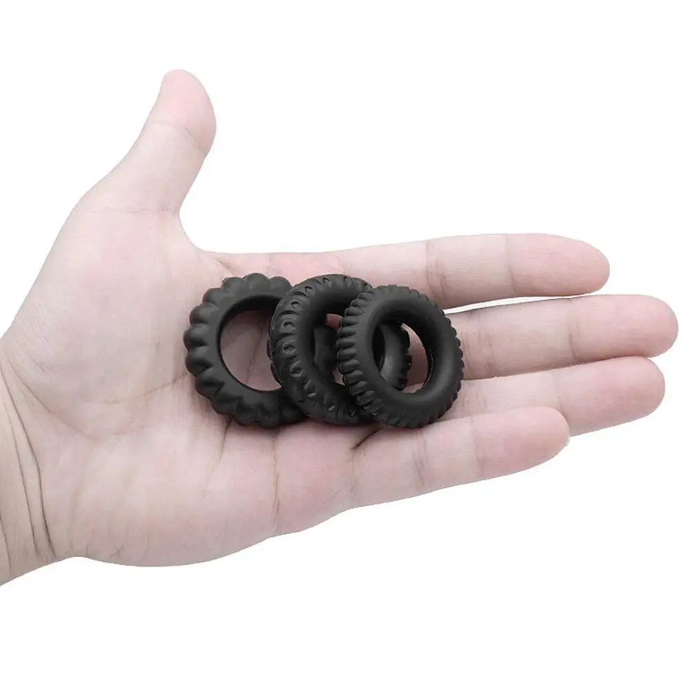 Movconly 3pcs/set Male Silicone Lock Ring Penis High Tensile HighSstrength Delay Ring