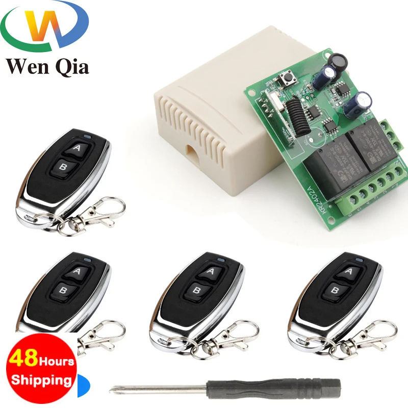 433Mhz Wireless RF Universal DC 5~30V 2CH Receiver Remote Control Switch Transmitter For Garage Door LED Motor Sliding Door Lamp