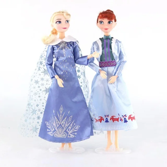 2 pcs no box 30 из мультфильма "Холодное сердце" 2 Эльза Анна Олаф куклы 11 суставов подвижный рисунок на день рождения рождественские подарки игрушки для девочек, детская одежда - Цвет: 2 pcs no box