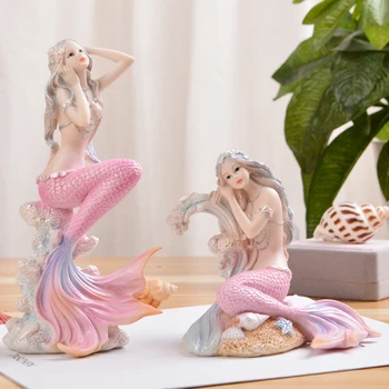 

Mediterranean Creative Mermaid Princess Figurine Aquarium Ornament Decoration Fish Tank Decor Living Room Home Decor Accessories