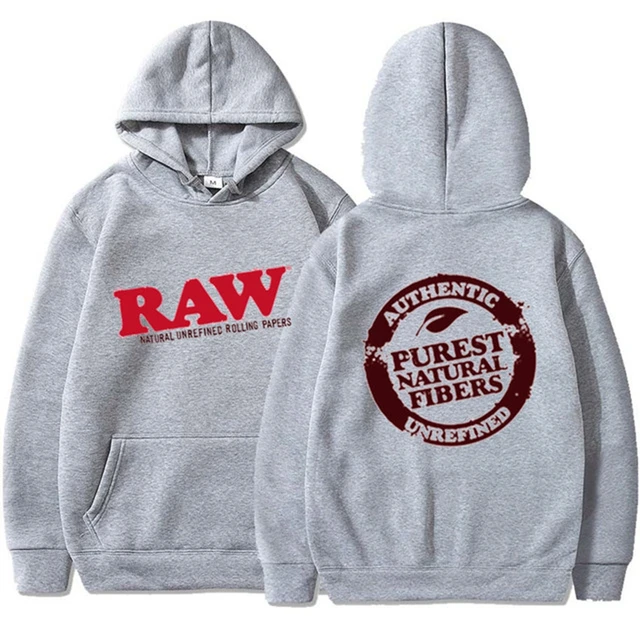 RAW Fashion Hoodie Men's Sweatshirt Polar Fleece Hooded Harajuku Hip Hop Casual Men's Ladies Hoodie High Quality Pullover Hoodie gray