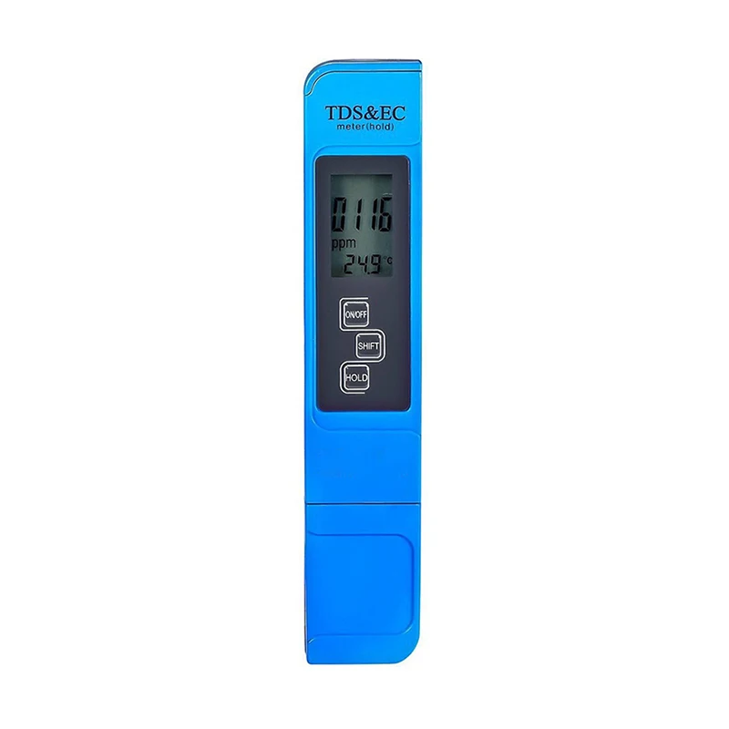 Junejour TDS, проводимость TDS и температура тестовая ручка для воды аквариум для гидропоники тест er 0-9990ppm 15 - Цвет: Blue