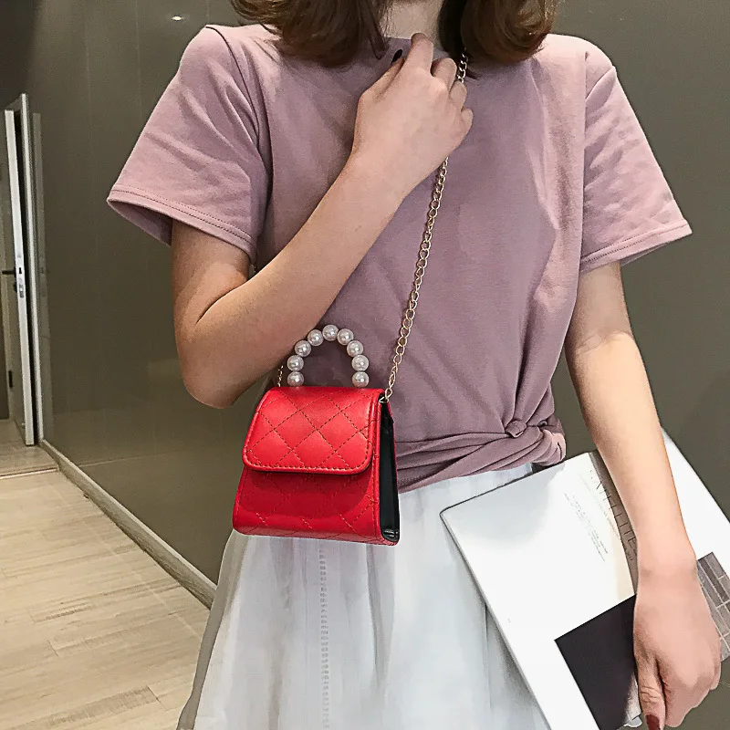 

Shoulder Bag WOMEN'S Bag 2019 New Style Fashion Korean-style Versatile Graceful Rhombus Chain Mini Hand Shoulder Square Sling Ba
