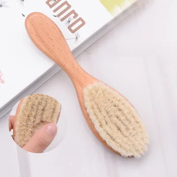 

Portable Baby Soft Cleaning Brush Infant Wooden Hair Brush Hairdressing Cleaning Tool