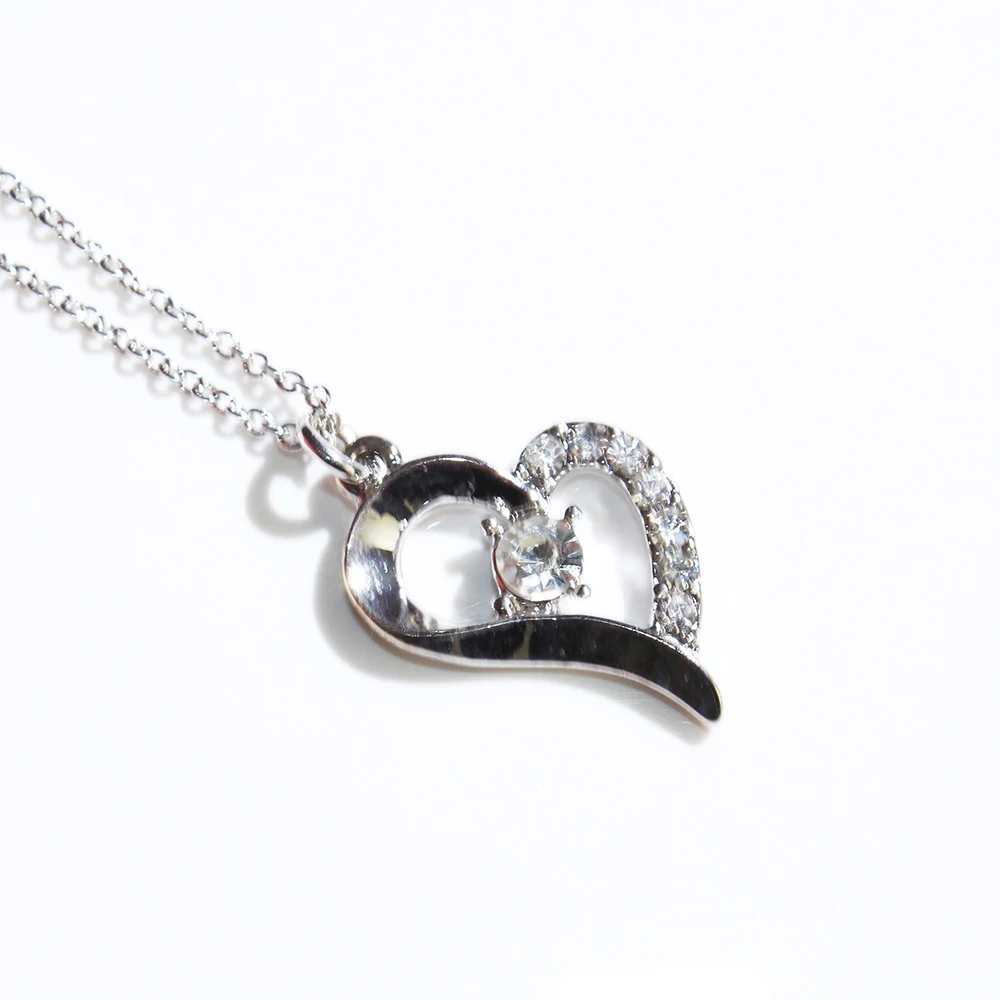 Женское ожерелье с подвеской в виде сердца фианитами|heart pendant necklace|brand necklacefashion