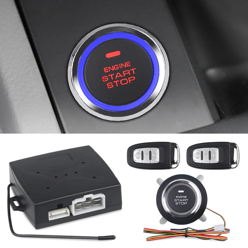 

Remote starter automatic keyless entry system 12V vehicle universal engine start alarm system button for BMW Golf Toyota, etc.