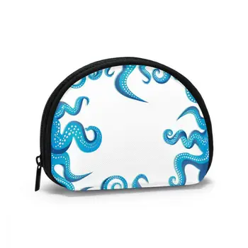 

Women's Wallet Short Women Coin Purse Wallets For Woman Card Holder Small Ladies Wallet Blue And White Octopus Tentacles Frame