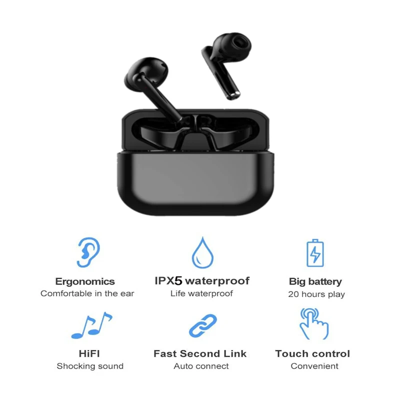 Alien Secret Bluetooth Earphone TWS Wireless  Headphones Stereo Earbuds Headset With Wireless Charging For Xiaomi Android iOS