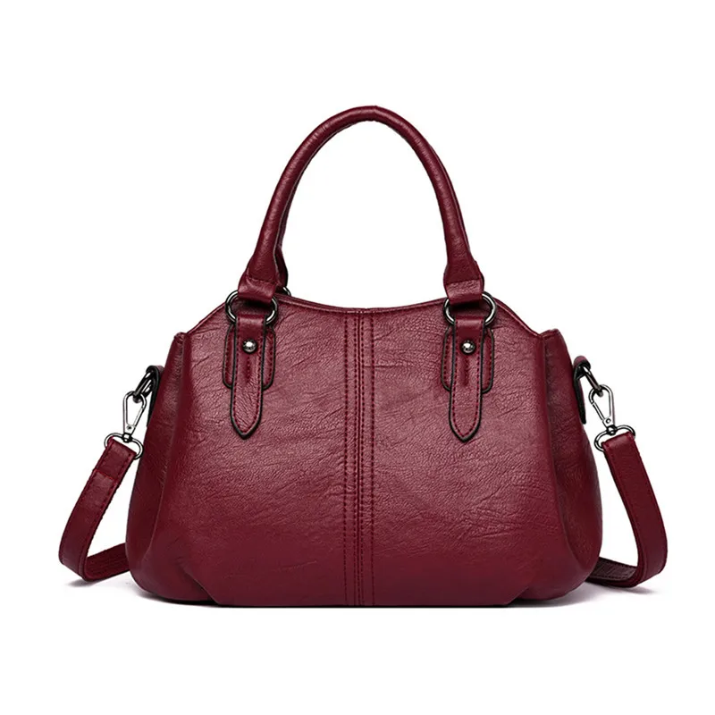 WINE RED Новинка, маленькая сумка, 3 слоя, кожа, роскошные сумки, женские сумки, дизайнерские, для девушек, ручная сумка через плечо для женщин - Цвет: WINE RED