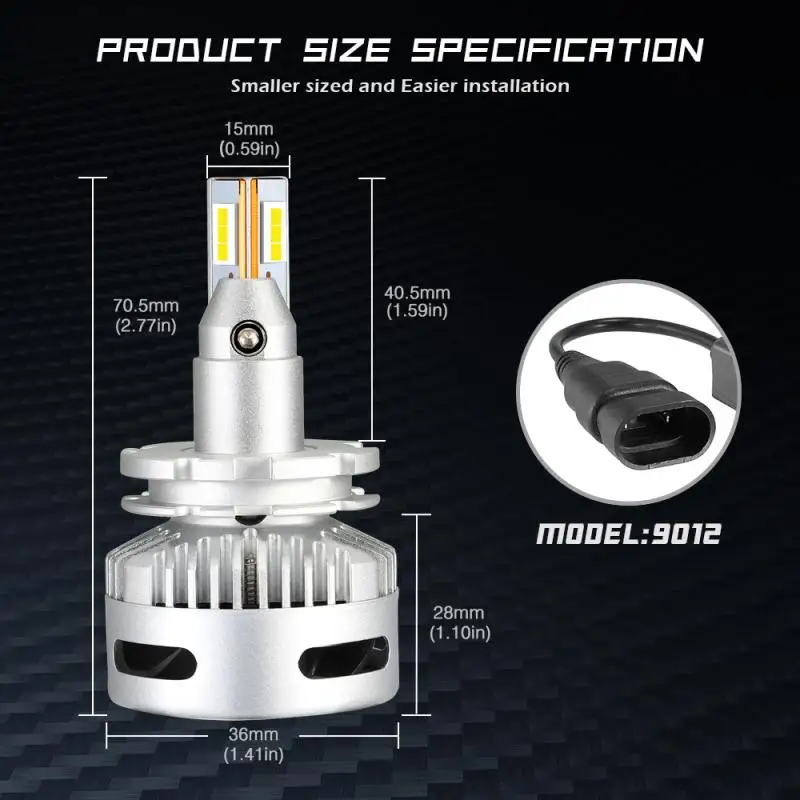 90 Вт 12000LM H7 светодиодный H11 светодиодный лампы для передних фар D2 D5 9005 9012 D1 авто фары 6500K белый 2 шт