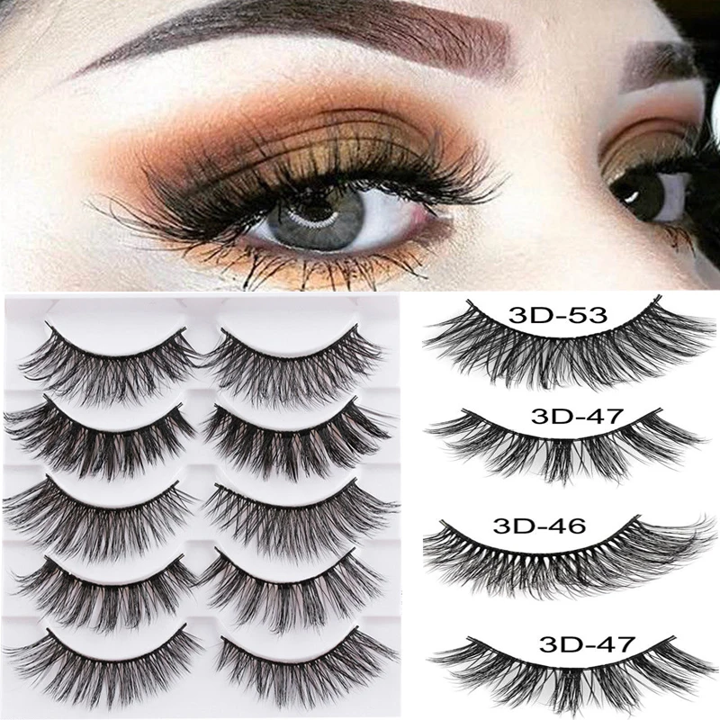 

5pcs false eyelashes 3D imitation hairlashes extend natural thick small fluffy eyelashes