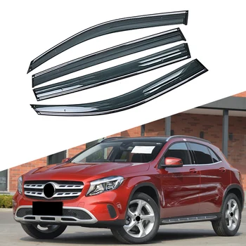 

For Mercedes-Benz GLA 2013-2019 X156 Car Window Sun Rain Shade Visors Shield Shelter Protector Cover Trim Frame Sticker