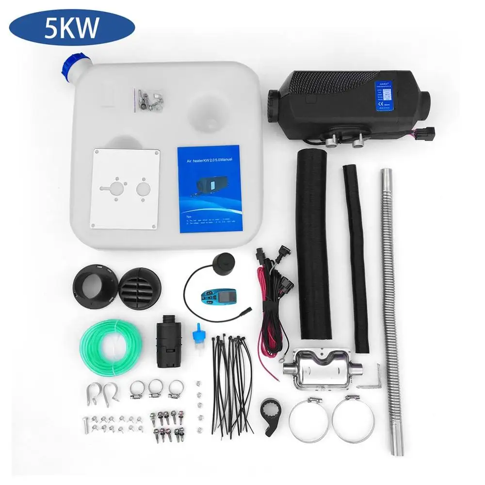 5KWBlueRemoteControl 12 В 2 кВт/3 кВт/5 кВт/8 кВт подогреватель воздуха, дизель-нагреватель стояночный нагреватель воздушный обогреватель автомобильный Грузовик Лодка Универсальный Дизельный подогреватель воздуха черный - Название цвета: 5KWBlueRemoteControl