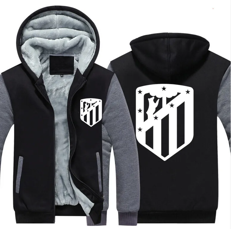 Испания футбол Futbol утолщение молнии Толстовка Camiseta La Liga
