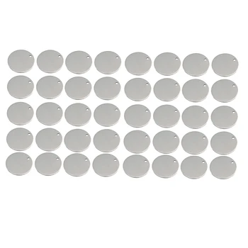 

40pcs Stainless Steel Flat Round Circle Blank Coin Drop Stamping Charms 8mm